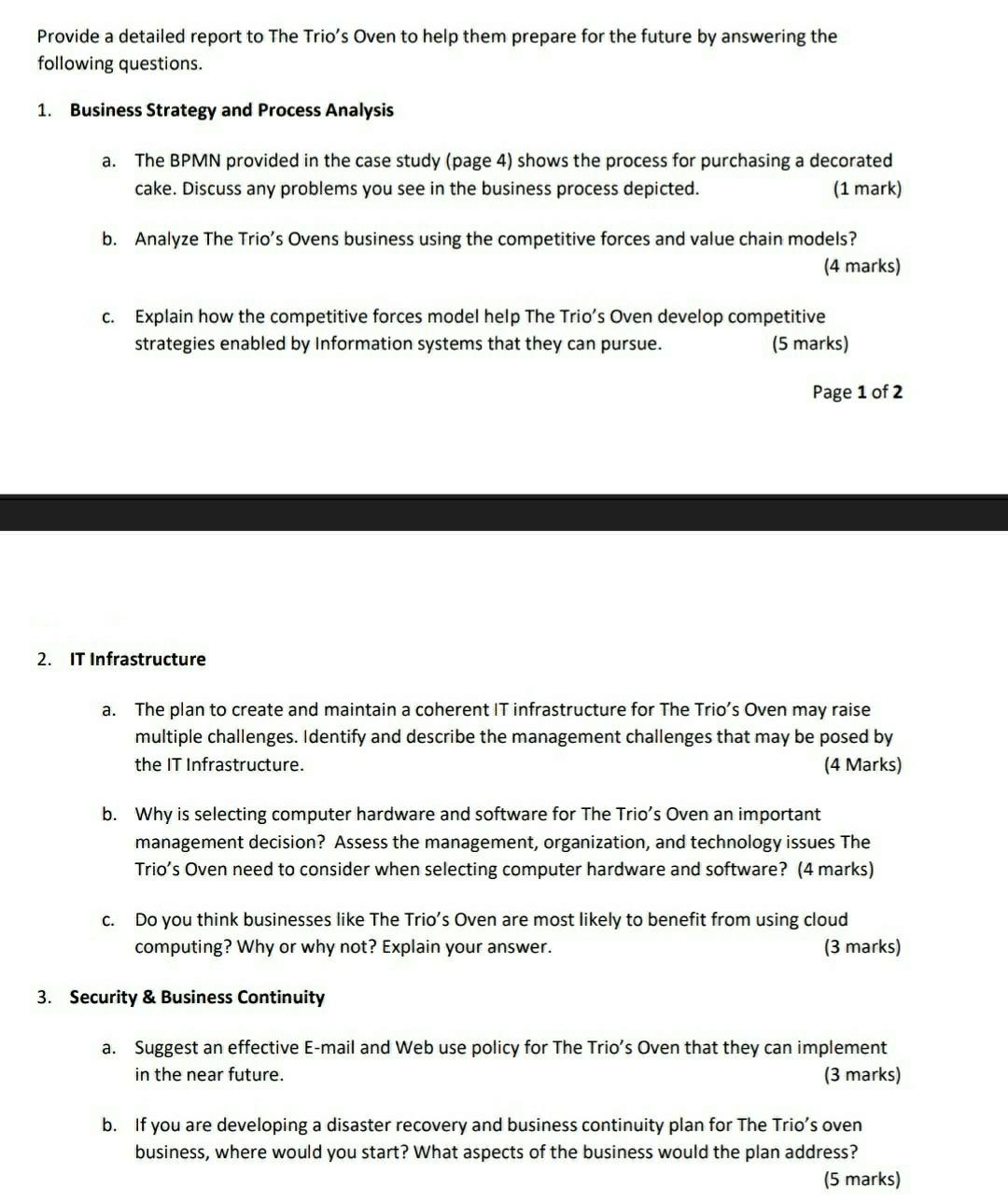 competitive forces model help The Trios Oven develop competitive strategies enabled by