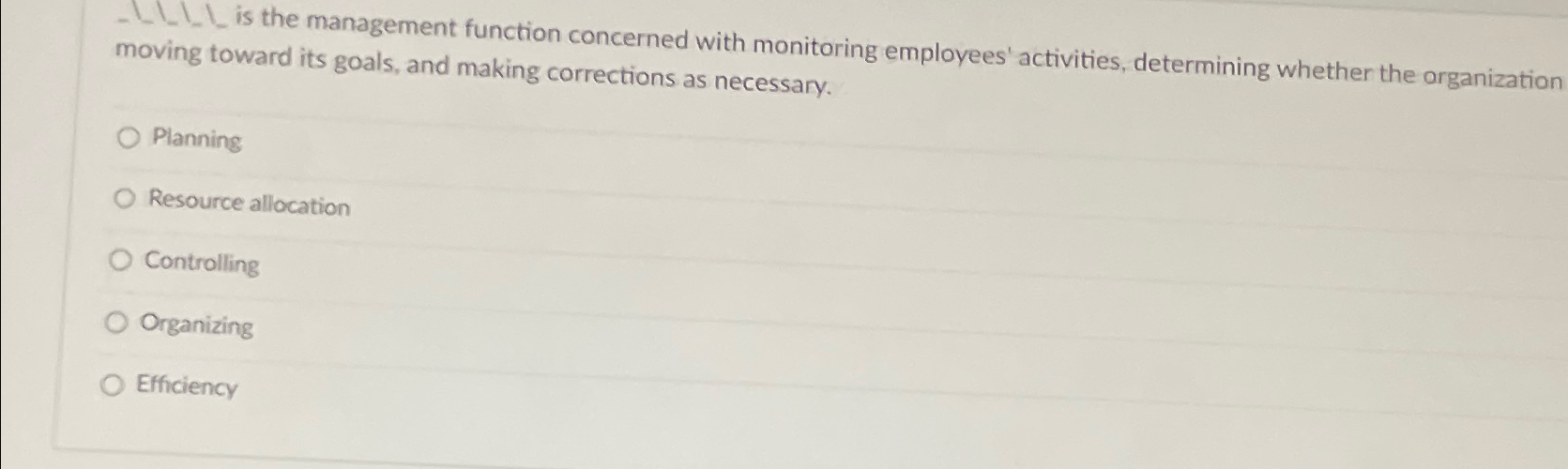  L L. L is the management function concerned with monitoring employees'