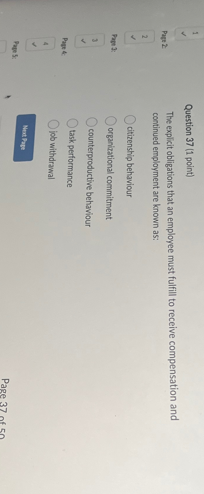  1 Question 37(1 point) Page 2: The explicit obligations that an