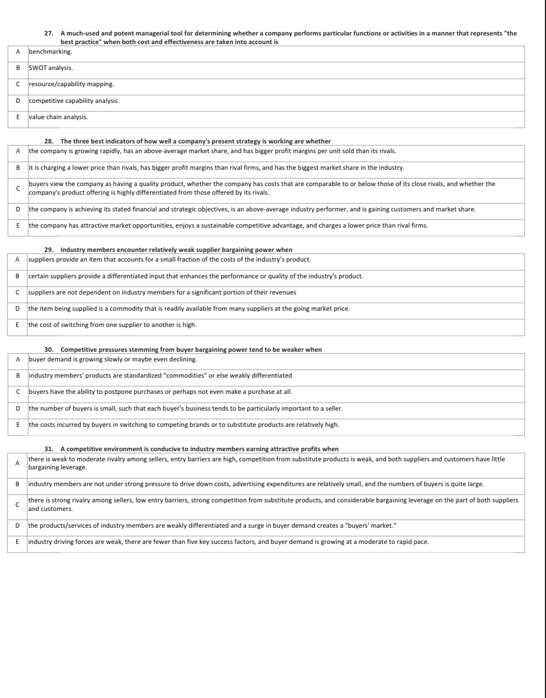  A much-used and potent managerial tool for determining whether a company