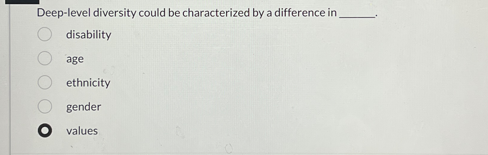  Deep-level diversity could be characterized by a difference in disability age
