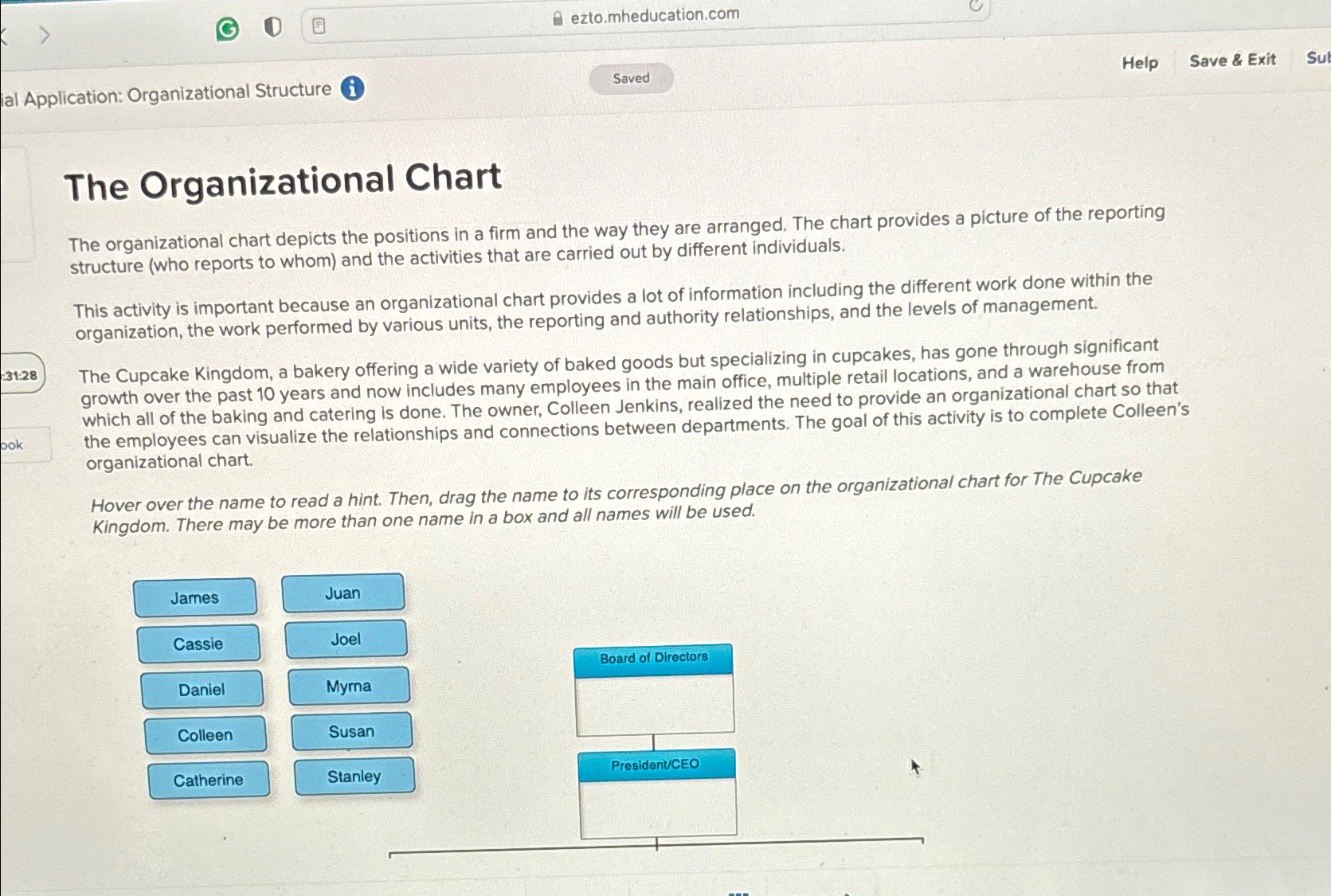  al Application: Organizational Structure (i) The Organizational Chart The organizational chart
