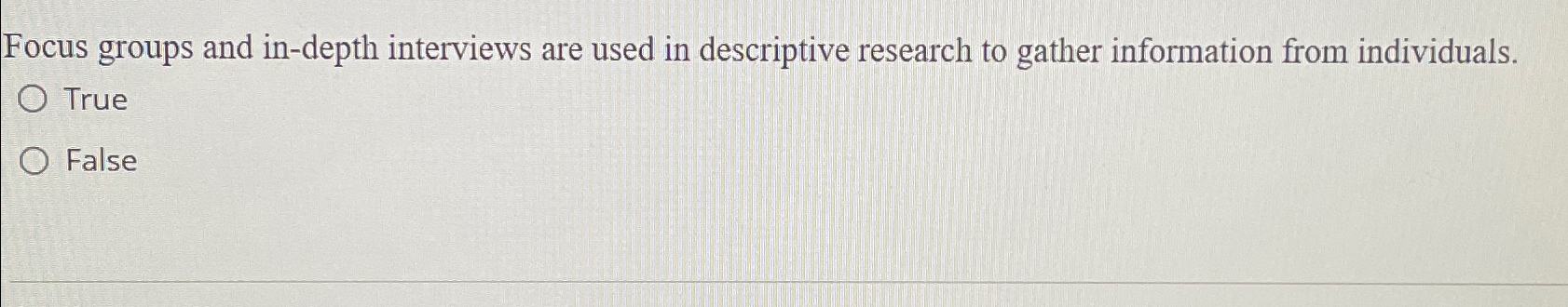  Focus groups and in-depth interviews are used in descriptive research to