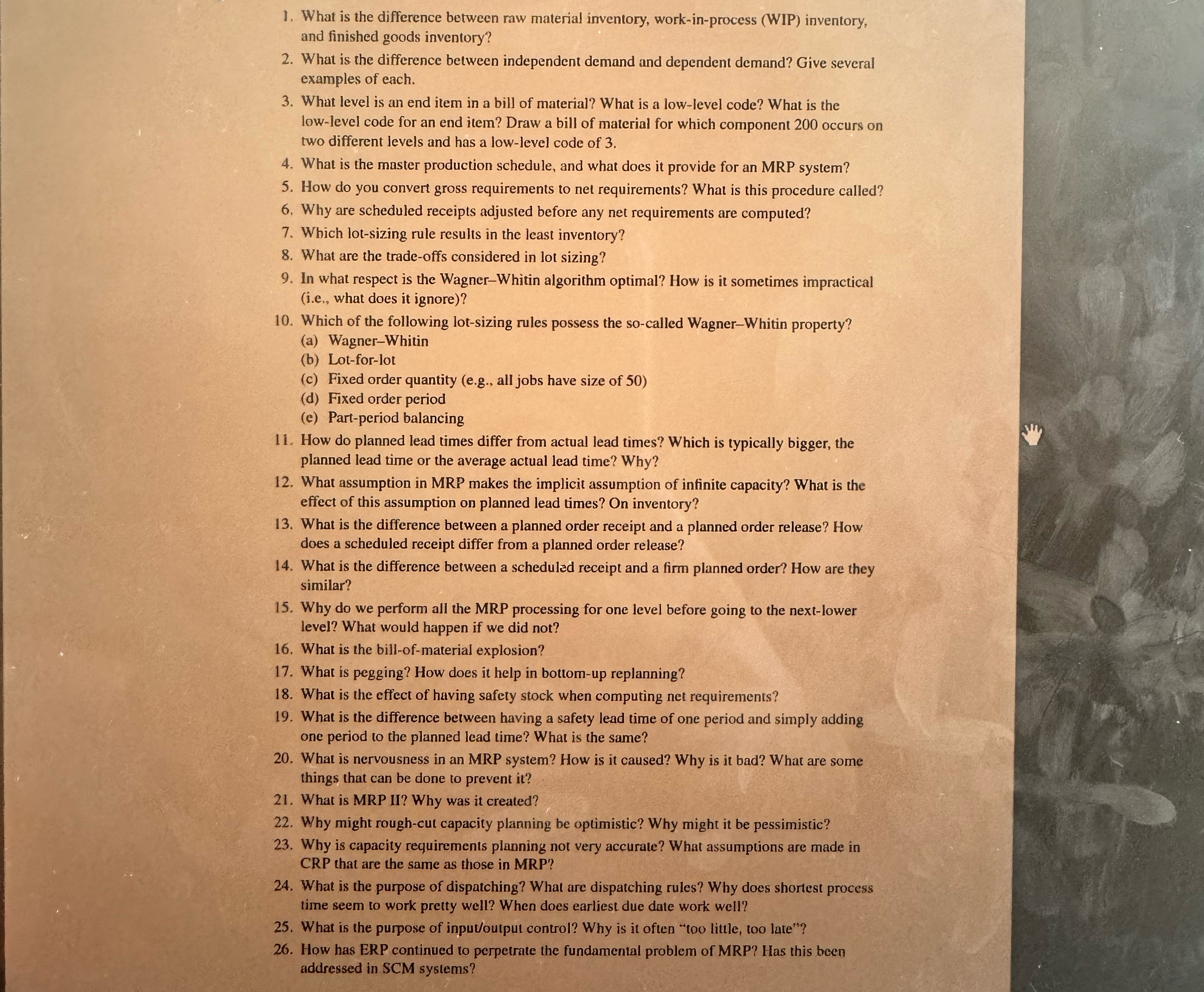  What is the difference between raw material inventory, work-in-process (WIP) inventory,