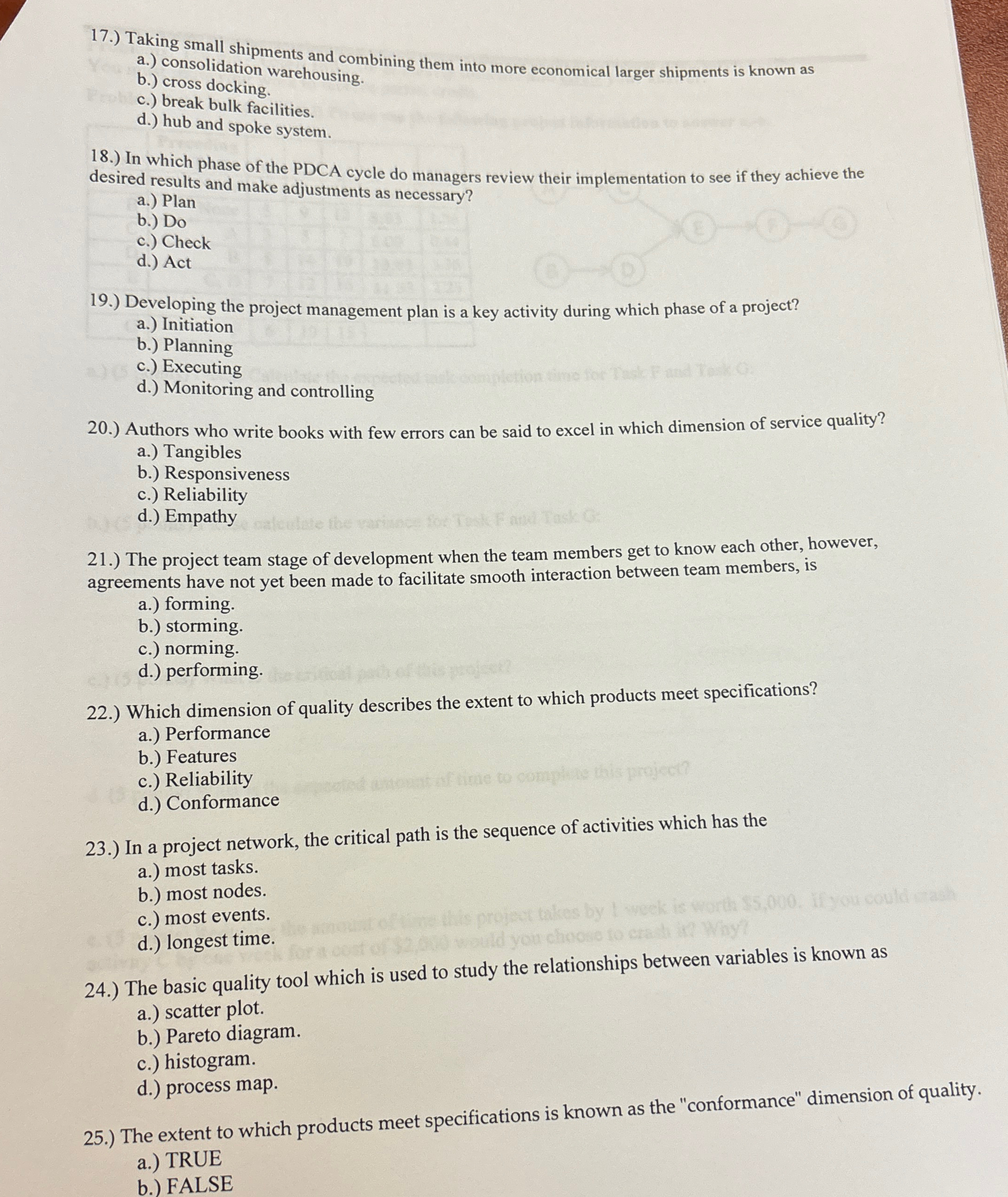  17.) Taking small shipments and combining them into more economical larger