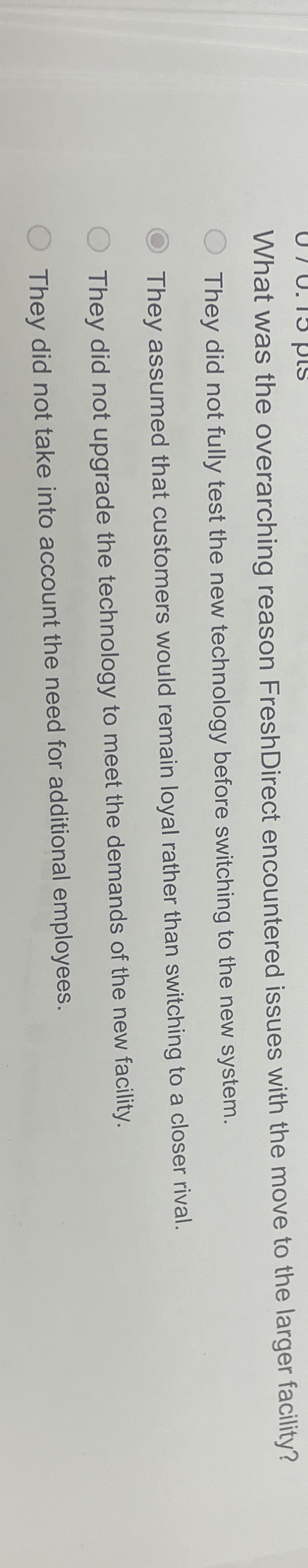  What was the overarching reason FreshDirect encountered issues with the move