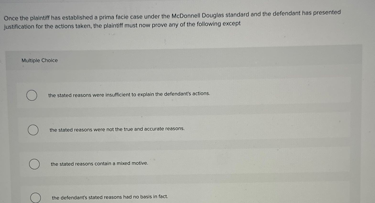  Once the plaintiff has established a prima facie case under the