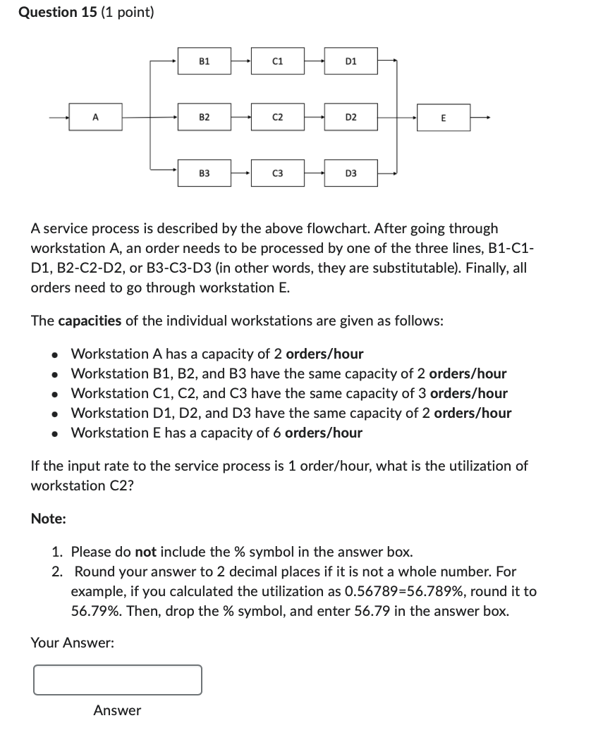  Question 15(1 point) A service process is described by the above