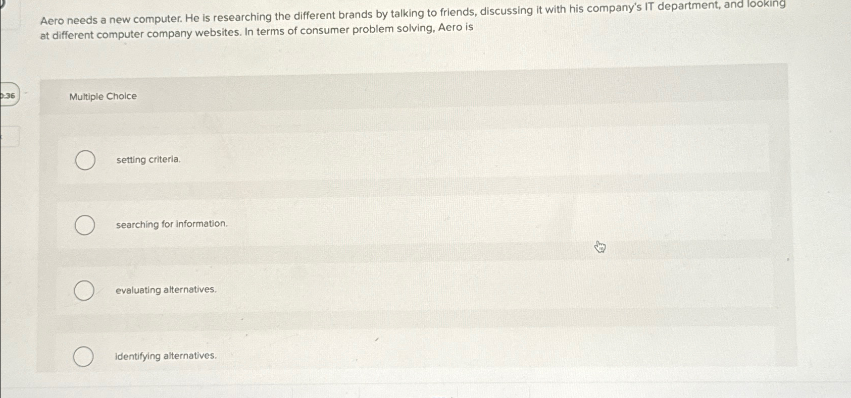  Aero needs a new computer. He is researching the different brands