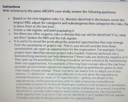  Instructions With reference to the same ABCUPS case study, answer the