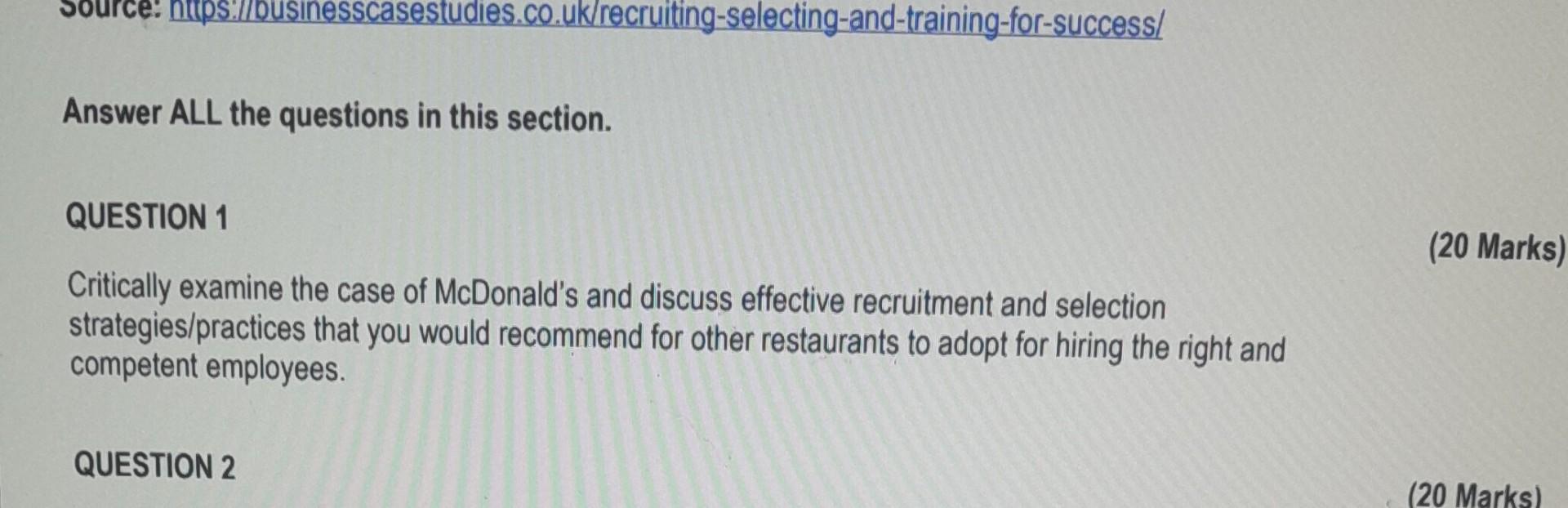  Answer ALL the questions in this section. QUESTION 1 Critically examine