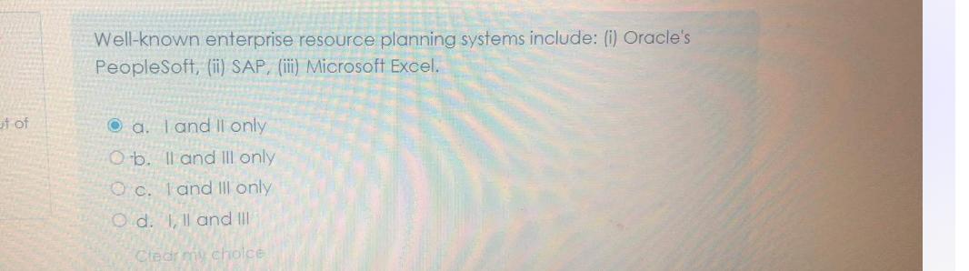  Well-known enterprise resource planning systems include: (i) Oracle's PeopleSoft, (ii) SAP,