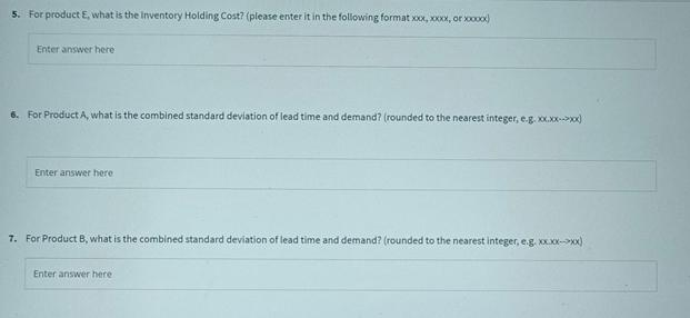  \table[[,Produ For Product A, what is the total Inventory Holding Cost?