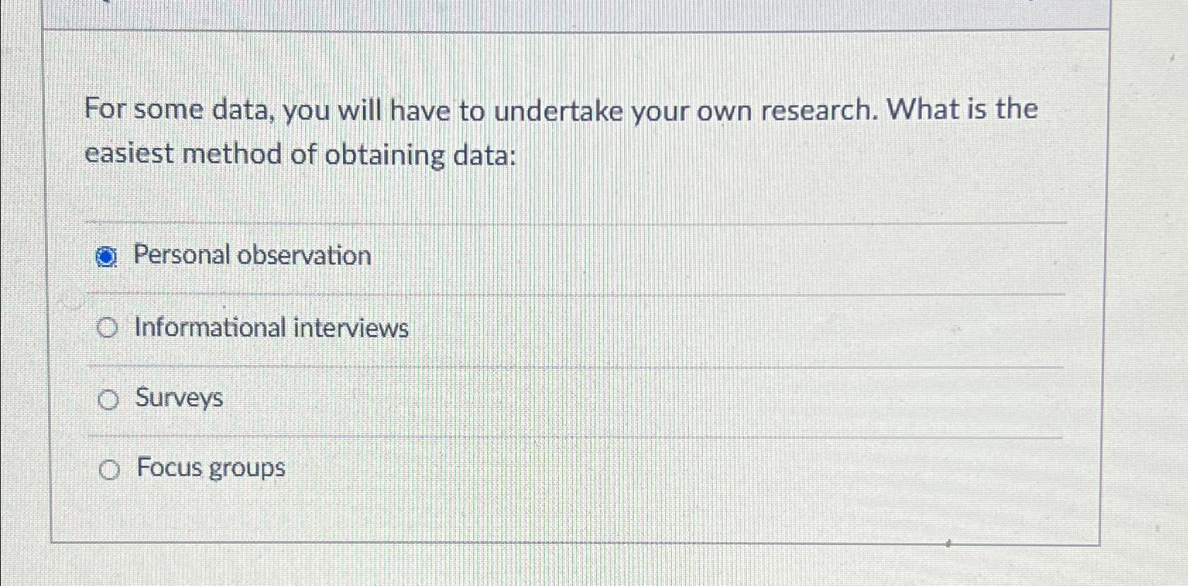  For some data, you will have to undertake your own research.