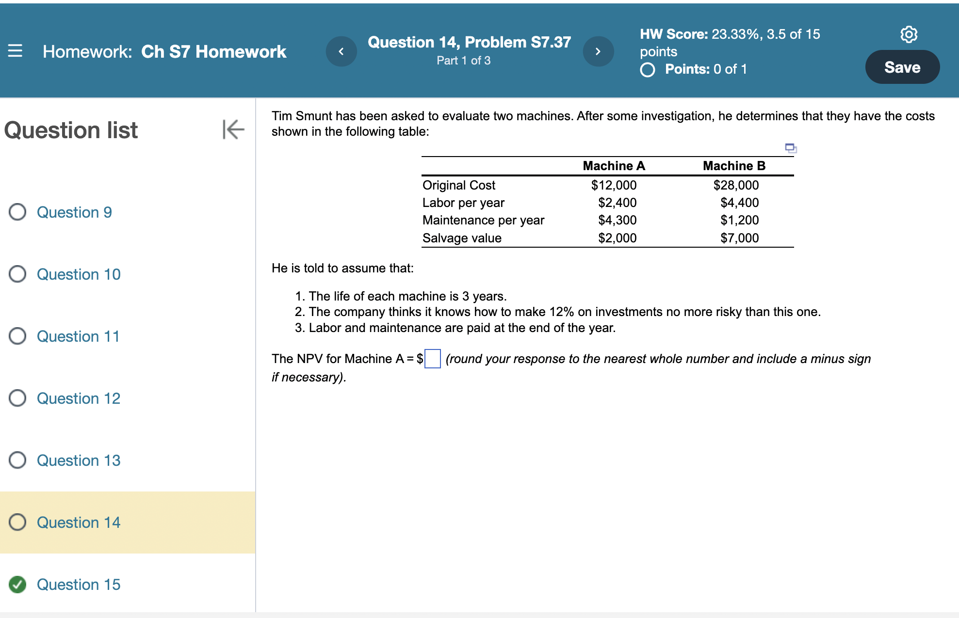  Question list Question 9 Question 10 Question 11 Question 12 Question