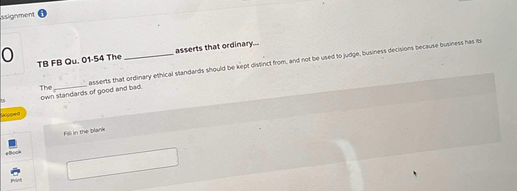  TB FB Qu.01-54 The asserts that ordinary... The asserts that ordinary