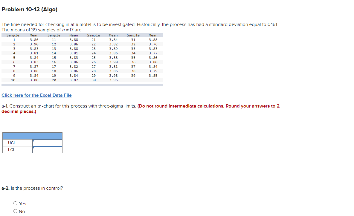 up/down run test. What can you conclude? The time needed for checking