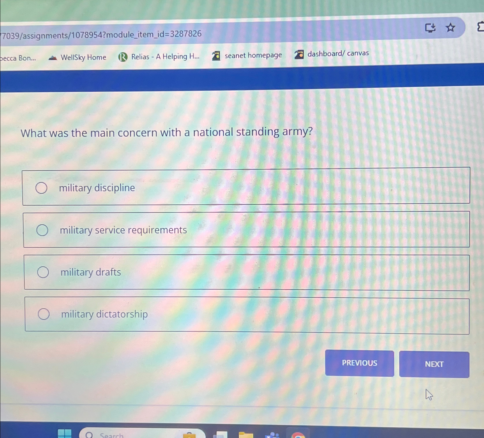  7039/assignments/1078954?module_item_id=3287826 becca Bon... WellSky Home Relias - A Helping H... seanet