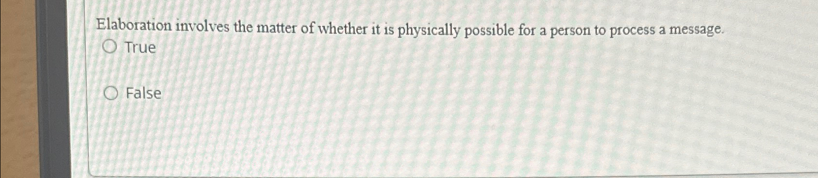  Elaboration involves the matter of whether it is physically possible for