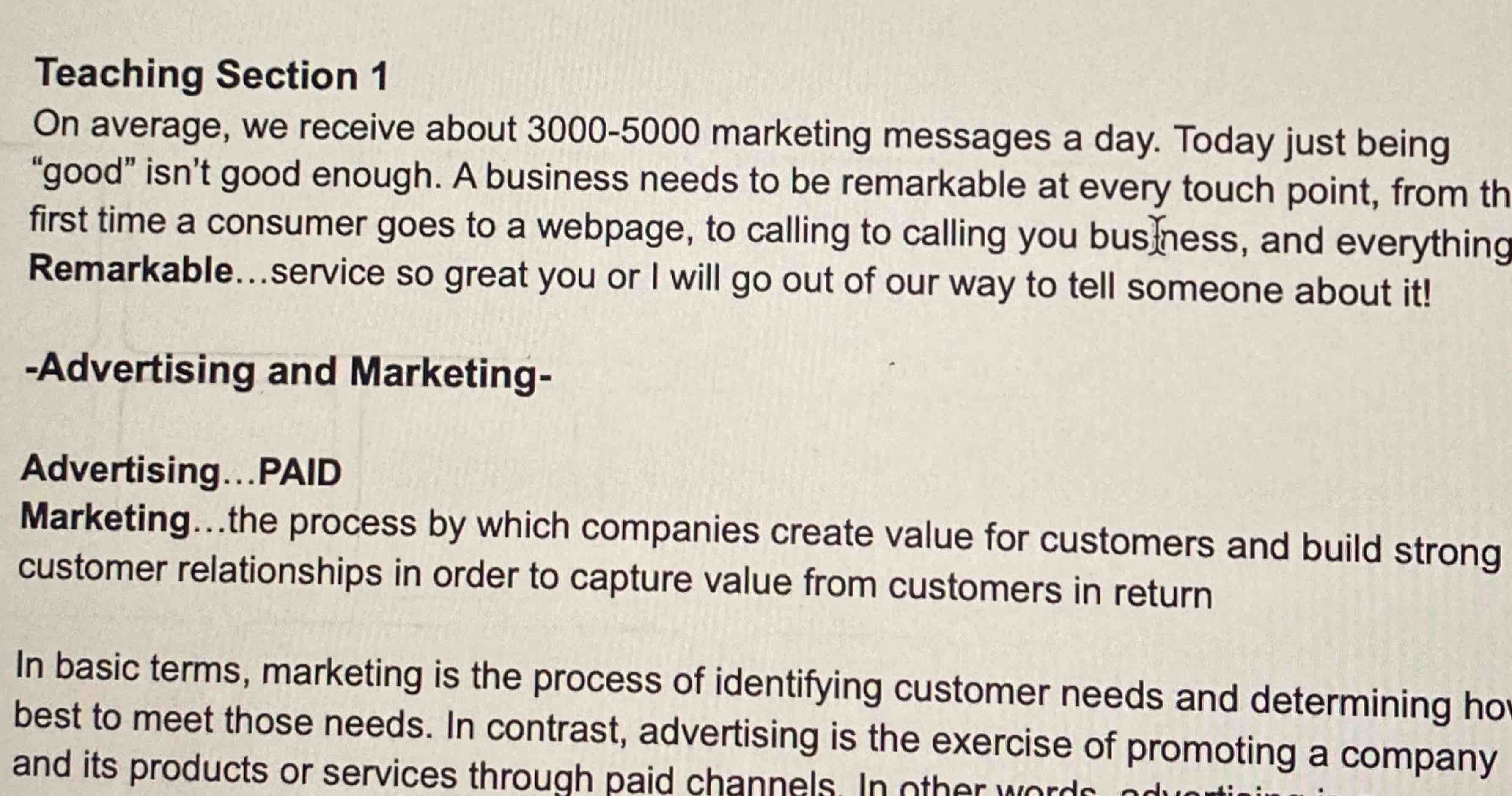  Teaching Section 1 On average, we receive about 3000-5000 marketing messages