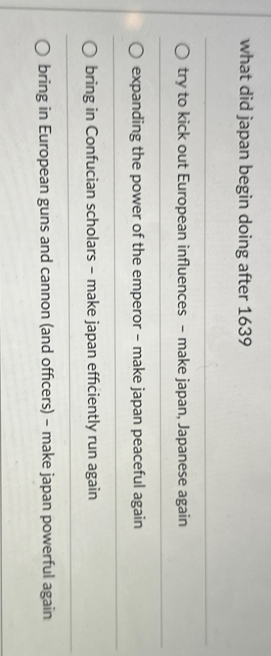 what did japan begin doing after 1639 try to kick out