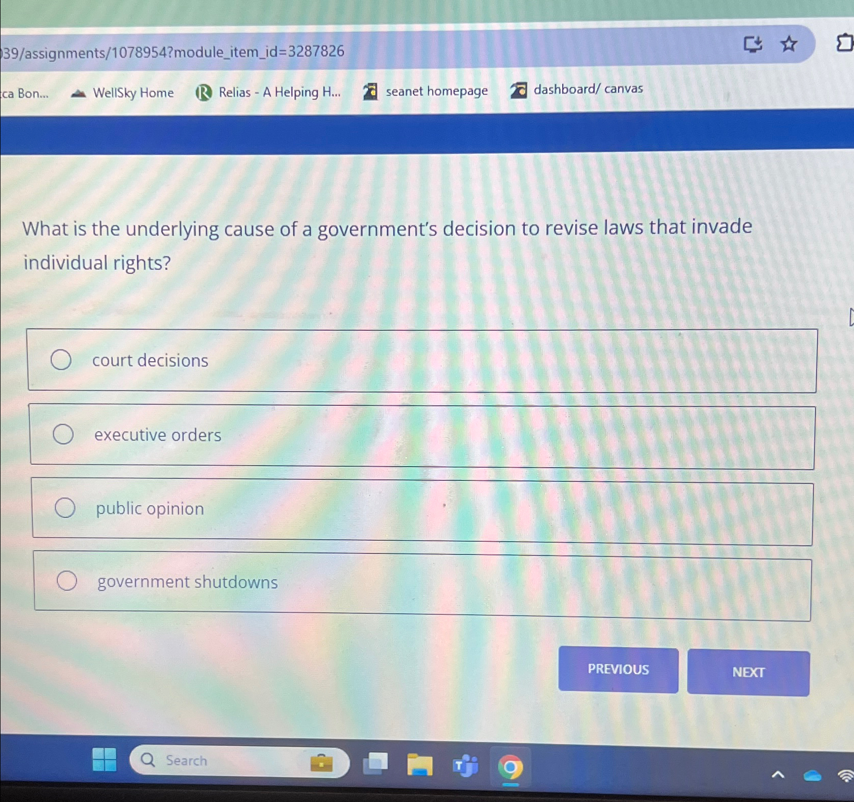 39/assignments/1078954?module_item_id=3287826 ca Bon... WellSky Home Relias - A Helping H... seanet