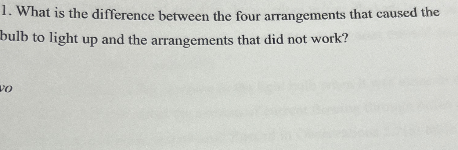  What is the difference between the four arrangements that caused the