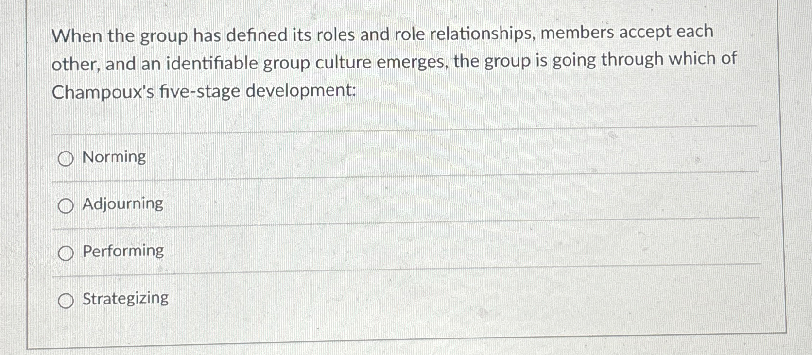  When the group has defined its roles and role relationships, members