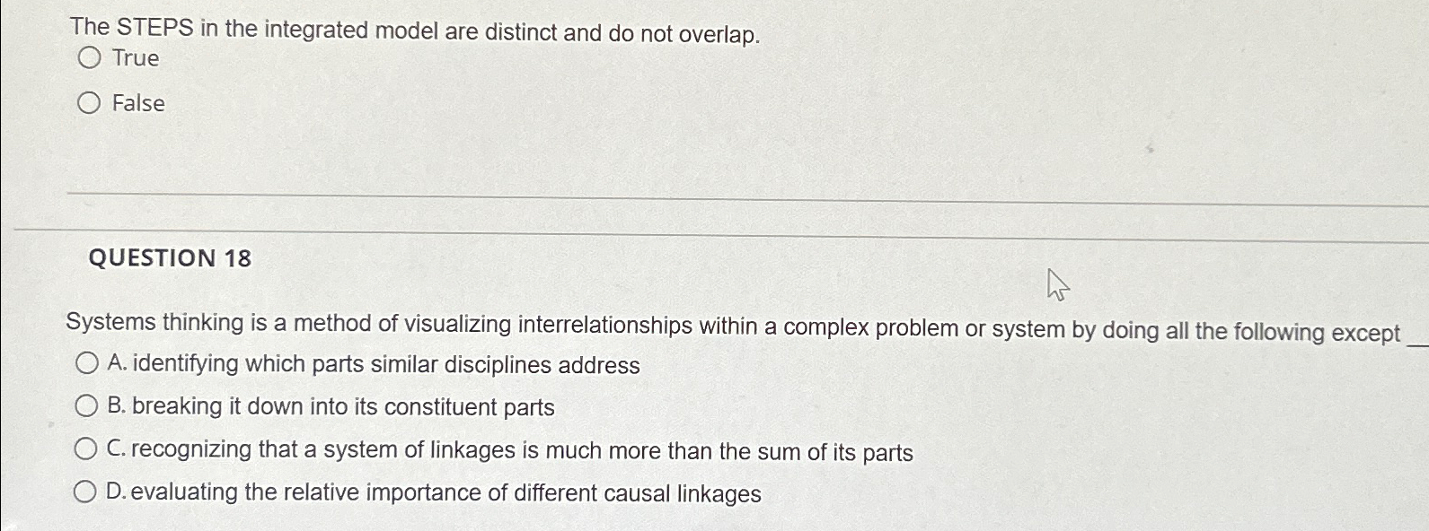  The STEPS in the integrated model are distinct and do not