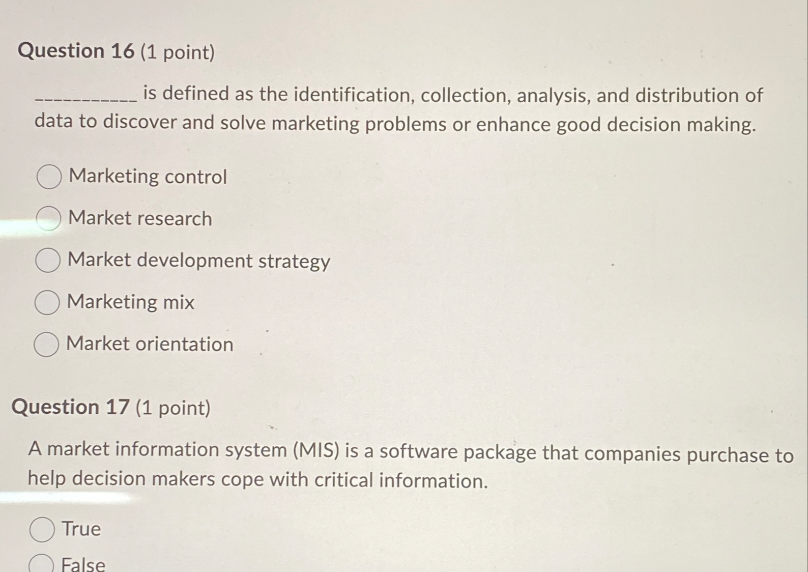  Question 16(1 point) is defined as the identification, collection, analysis, and