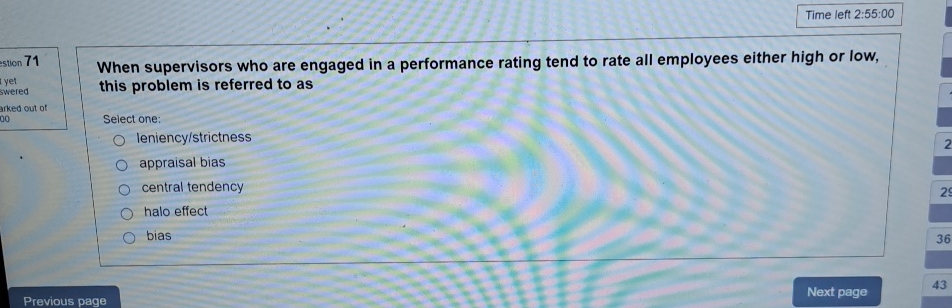  Time left 2:55:00 When supervisors who are engaged in a performance
