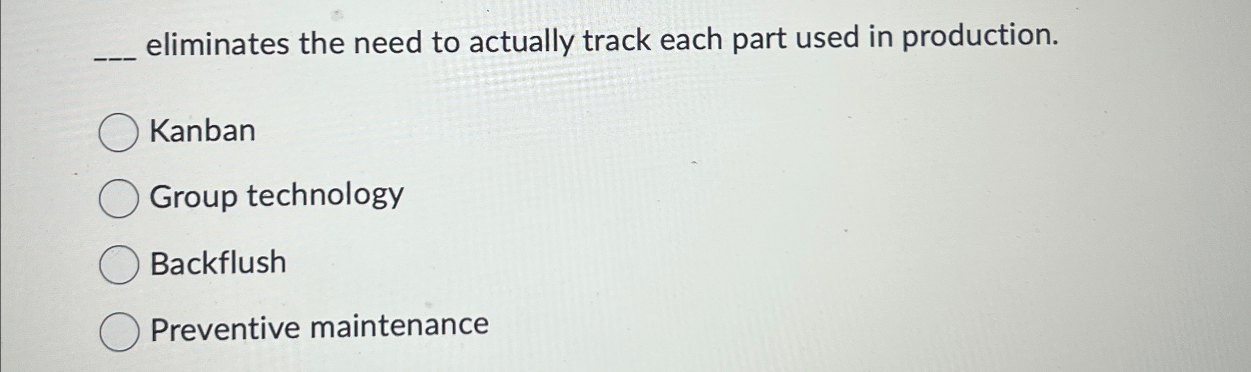  q, eliminates the need to actually track each part used in