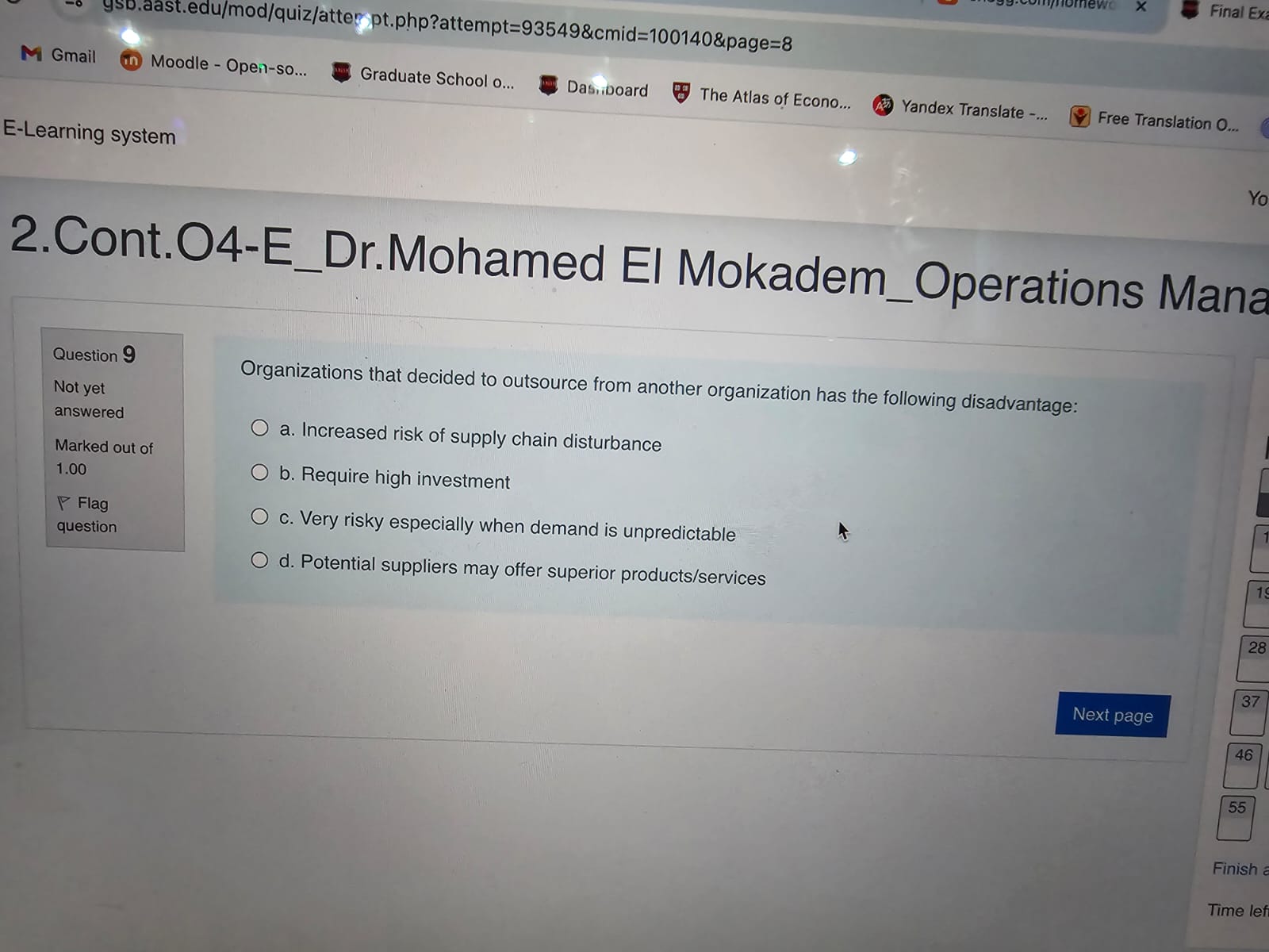  organiza2.Cont.O4-E_Dr.Mohamed El Mokadem_Operations Mana Organizations that decided to outsource from another