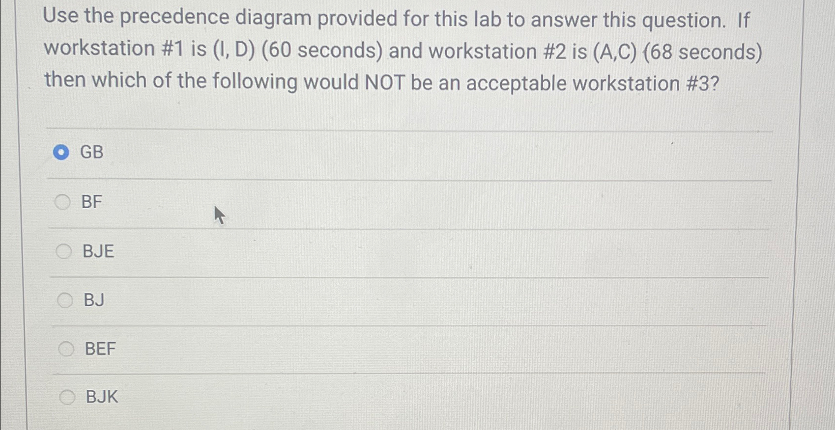  Use the precedence diagram provided for this lab to answer this