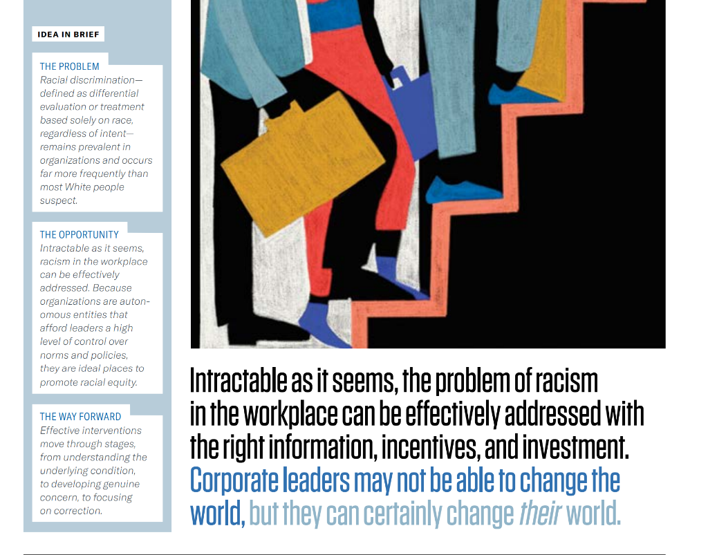 the following questions: Promoting Racial Equity in the Workplace: Harvard Business Review