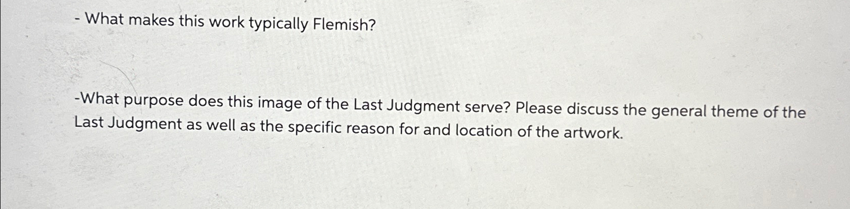  What makes this work typically Flemish? -What purpose does this image