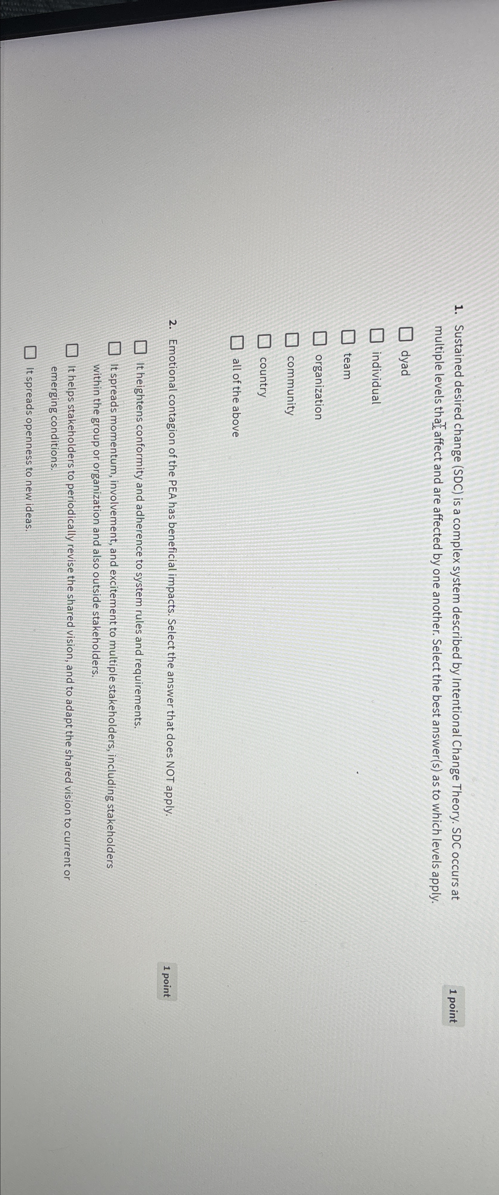  Sustained desired change (SDC) is a complex system described by Intentional
