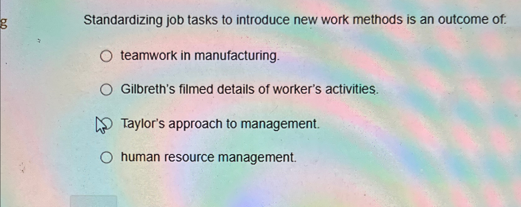  Standardizing job tasks to introduce new work methods is an outcome