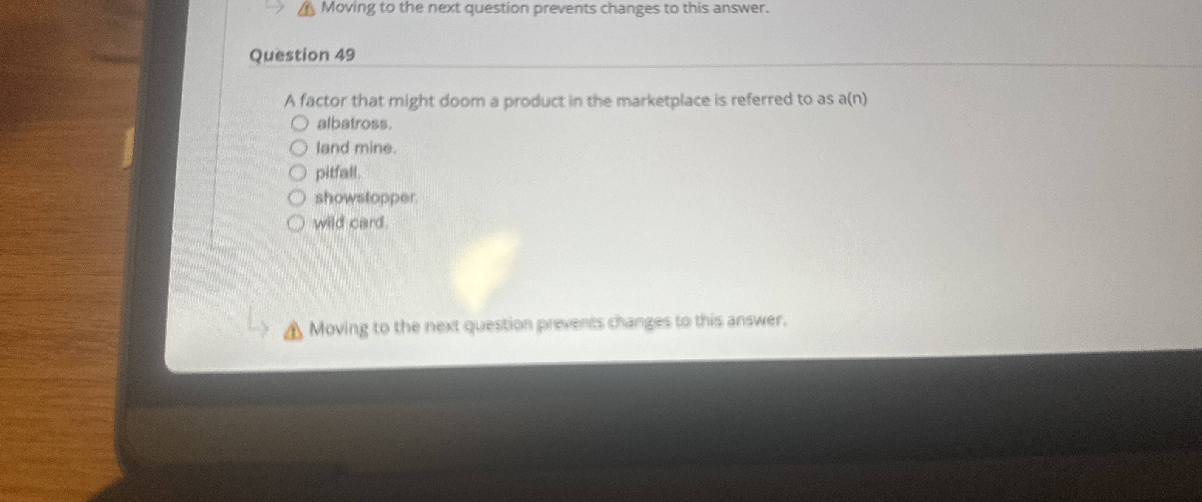  Moving to the next question prevents changes to this answer. Question