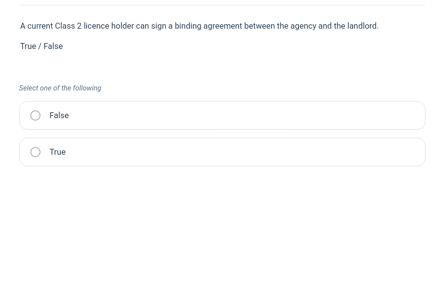  A current Class 2 licence holder can sign a binding agreement
