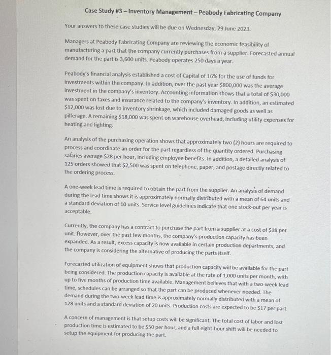  answer and explanation to question 4 5 and 6 Case Study