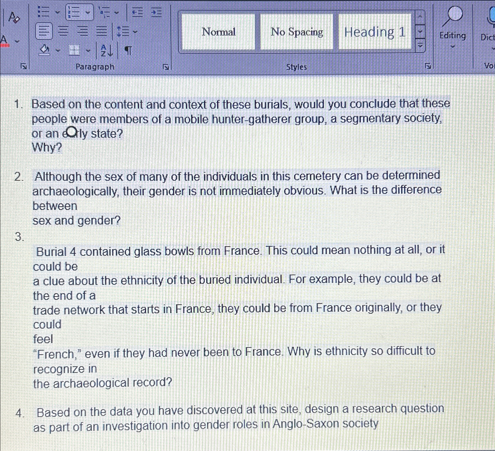  A0 A : Normal No Spacing Heading 1 Editing y2 Paragraph
