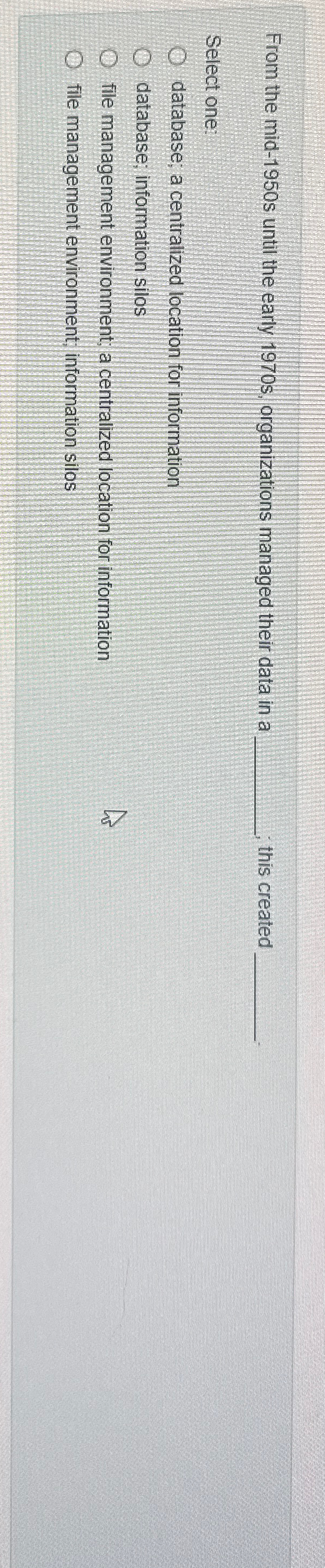  From the mid-1950s until the early 1970 s, organizations managed their