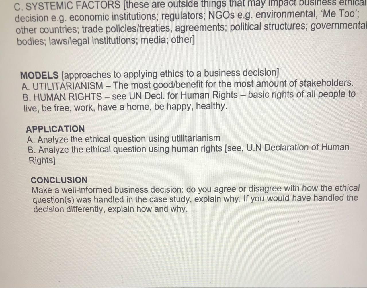 real company has incorporated ethics into its operations. Consider then how Merck