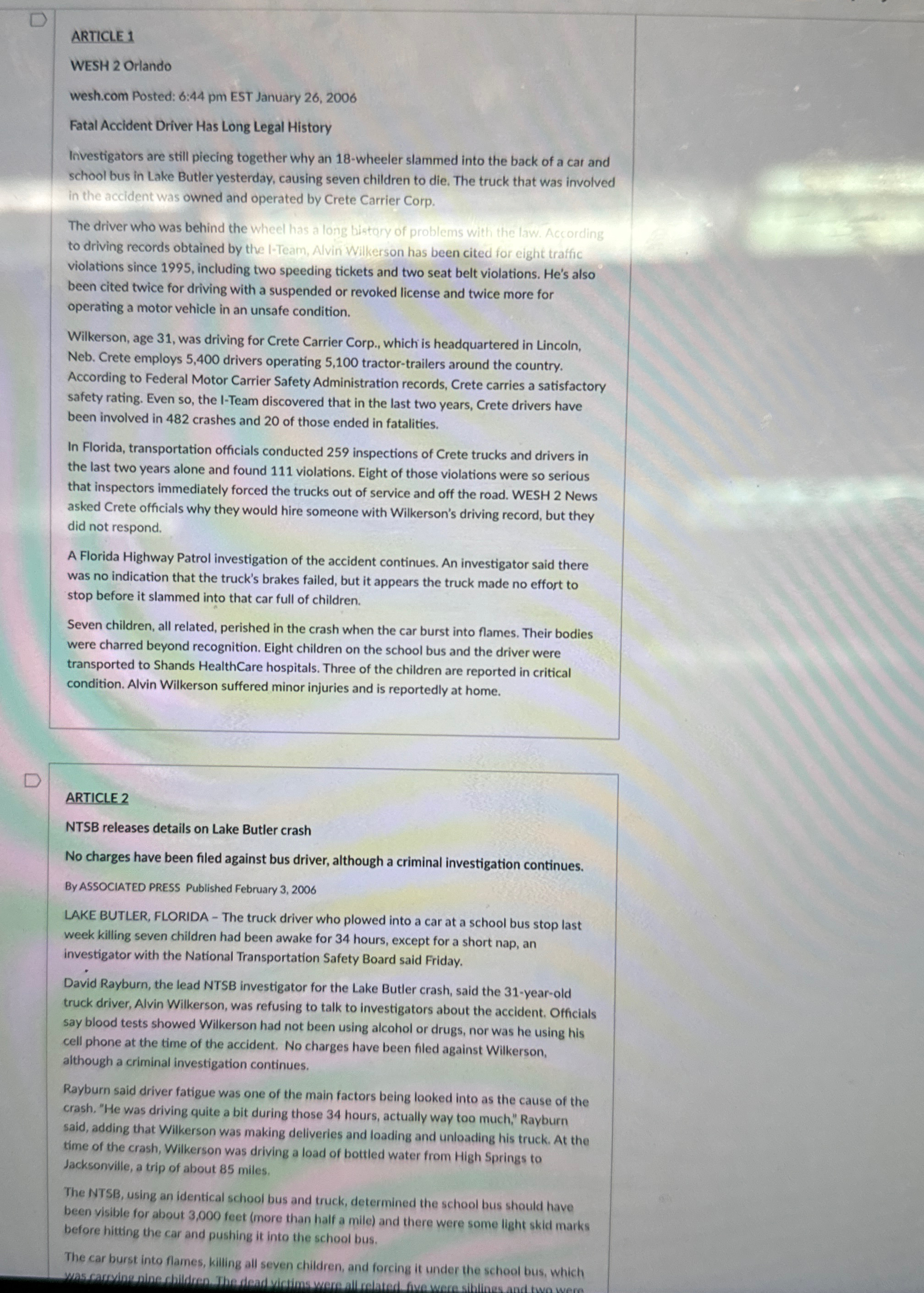  ARTICLE 1 WESH 2 Orlando wesh.com Posted: 6:44 pm EST January