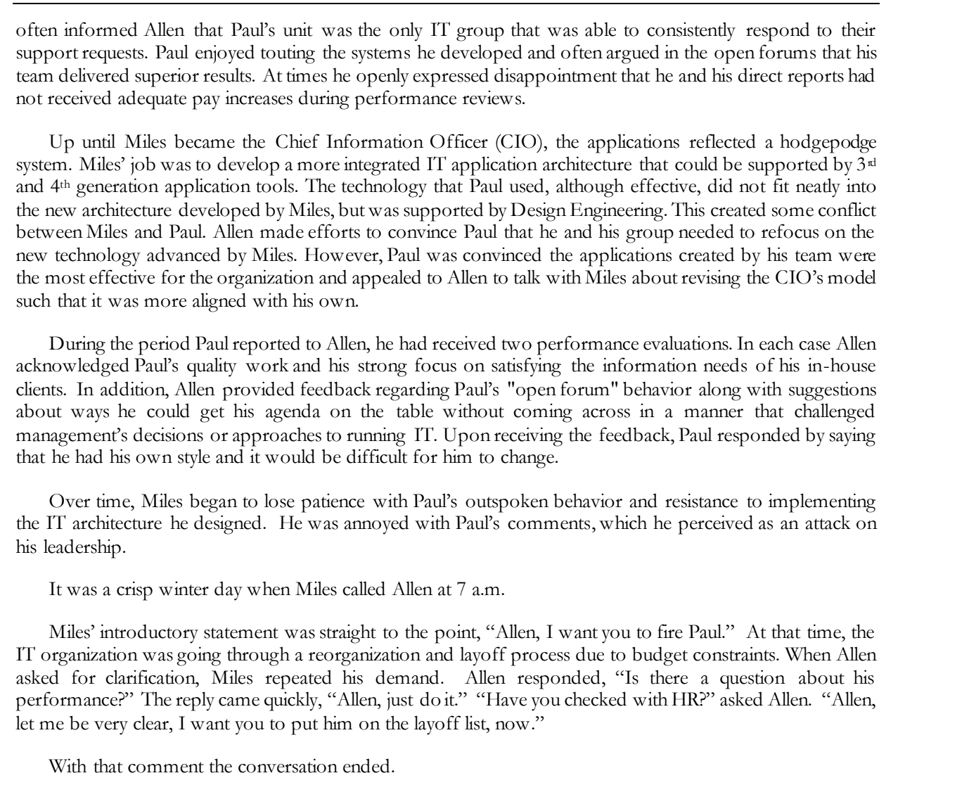 to counter? What is at stake for each key character? What levers