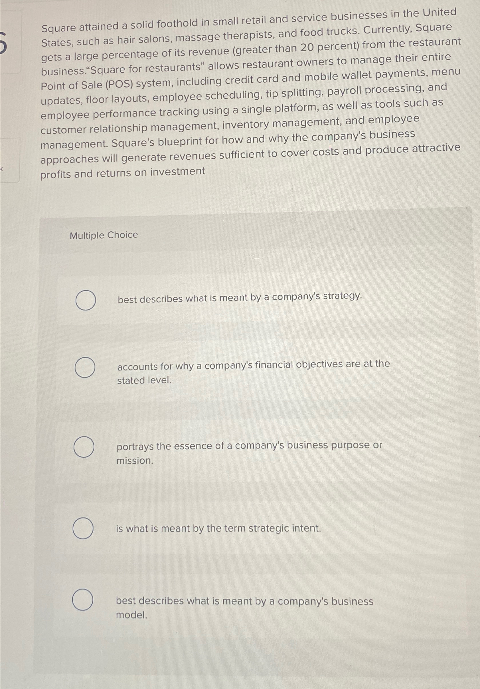  Square attained a solid foothold in small retail and service businesses