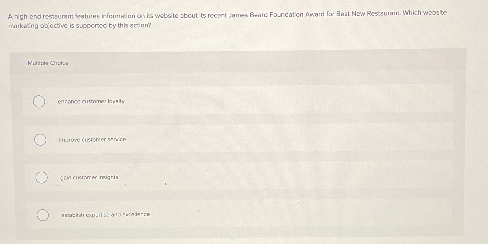  A high-end restaurant features information on its website about its recent