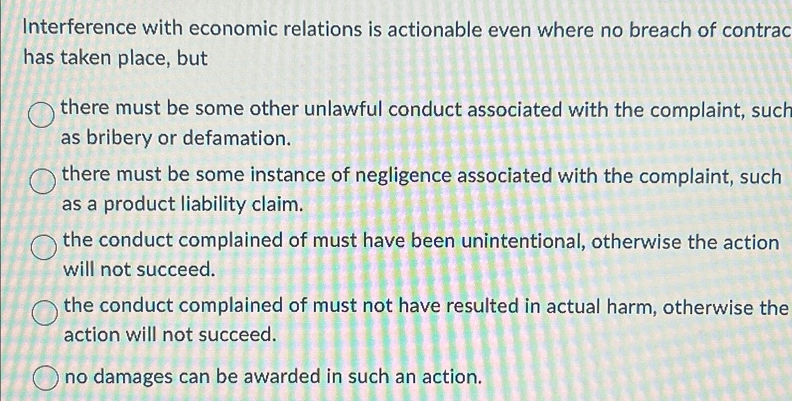  Interference with economic relations is actionable even where no breach of