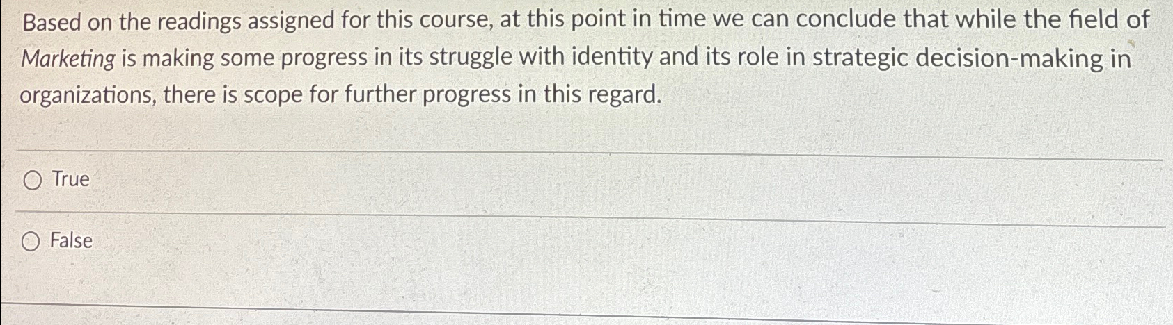  Based on the readings assigned for this course, at this point